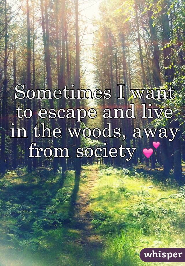 Sometimes I want to escape and live in the woods, away from society 💕