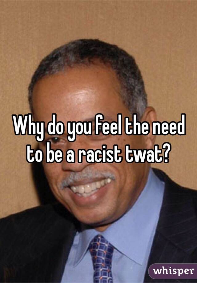 Why do you feel the need to be a racist twat?