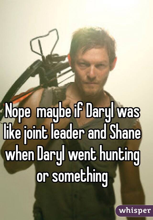 Nope  maybe if Daryl was like joint leader and Shane when Daryl went hunting or something 