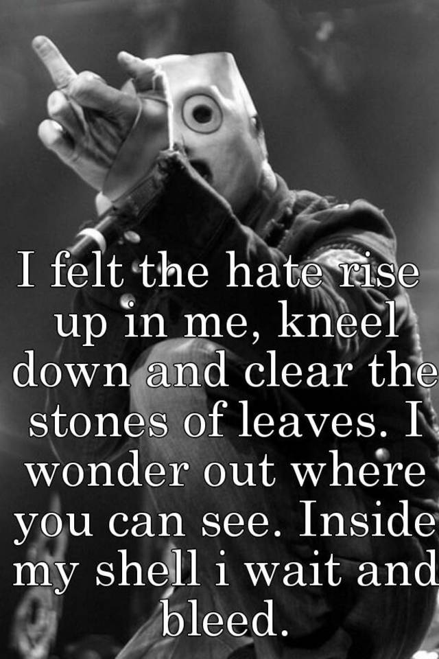 Slipknot wait and bleed текст. Wait and Bleed текст. I've felt the hate Rise up in me kneel down and Clear the Stone of leaves. Фил хейт.