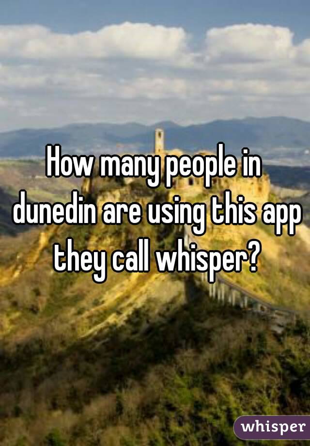 How many people in dunedin are using this app they call whisper?