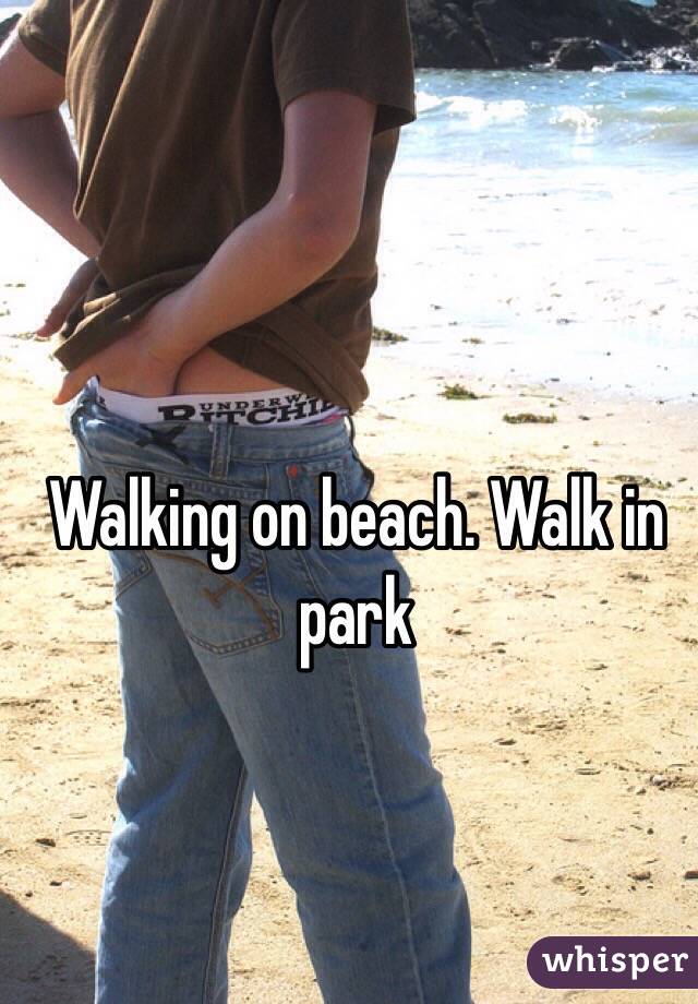 Walking on beach. Walk in park