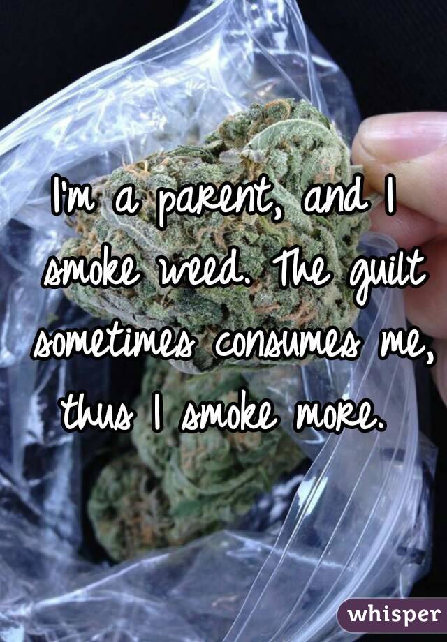 I'm a parent, and I smoke weed. The guilt sometimes consumes me, thus I smoke more. 
