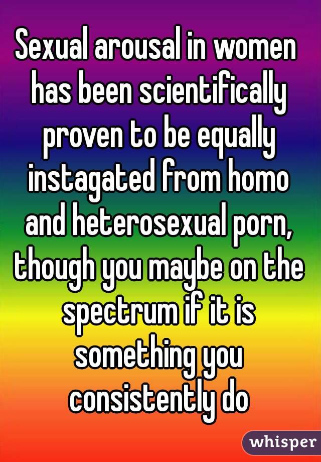 Sexual arousal in women has been scientifically proven to be equally instagated from homo and heterosexual porn, though you maybe on the spectrum if it is something you consistently do
