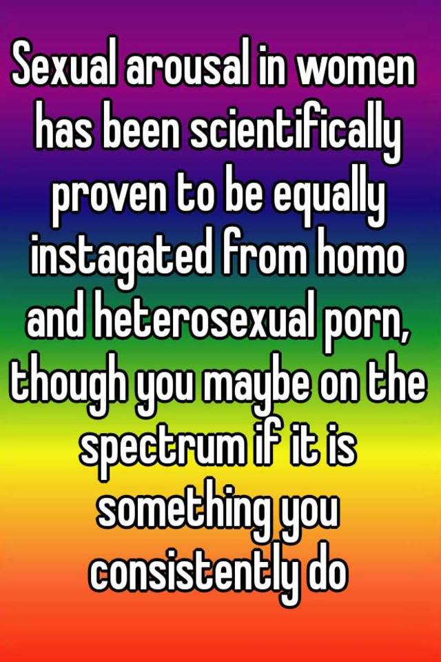 Sexual Arousal In Women Has Been Scientifically Proven To Be Equally Instagated From Homo And