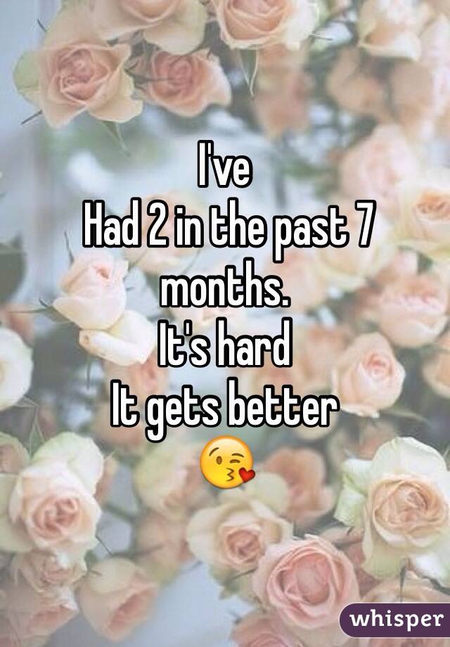 I've
 Had 2 in the past 7 months. 
It's hard
It gets better 
😘