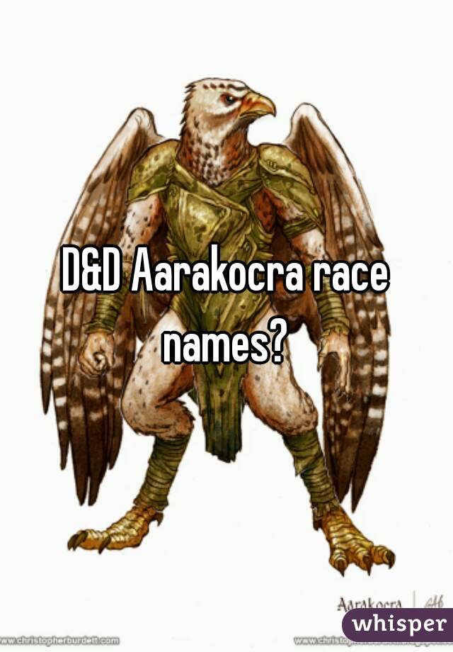D&D Aarakocra race names? 