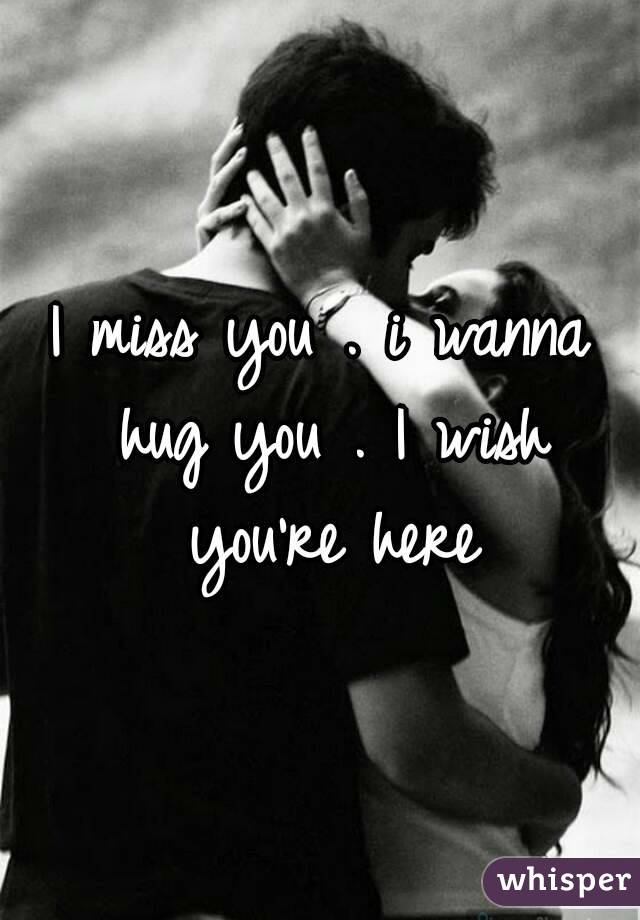 I miss you . i wanna hug you . I wish you're here