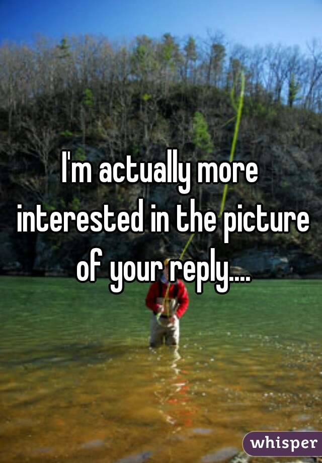 I'm actually more interested in the picture of your reply....