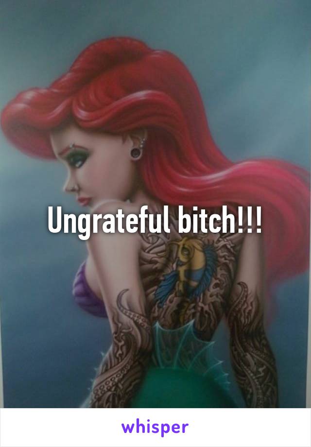 Ungrateful bitch!!!