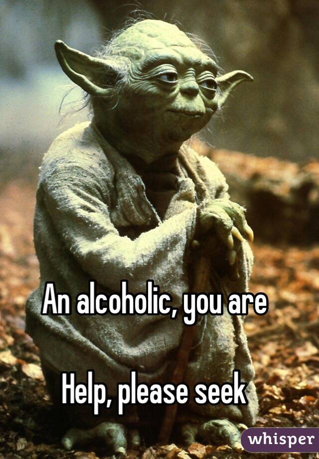 An alcoholic, you are

Help, please seek