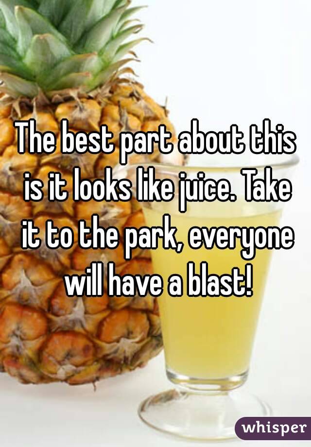 The best part about this is it looks like juice. Take it to the park, everyone will have a blast!