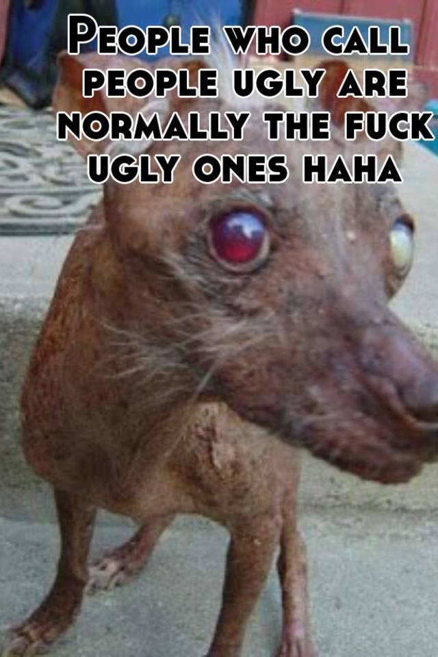 People who call people ugly are normally the fuck ugly ones haha