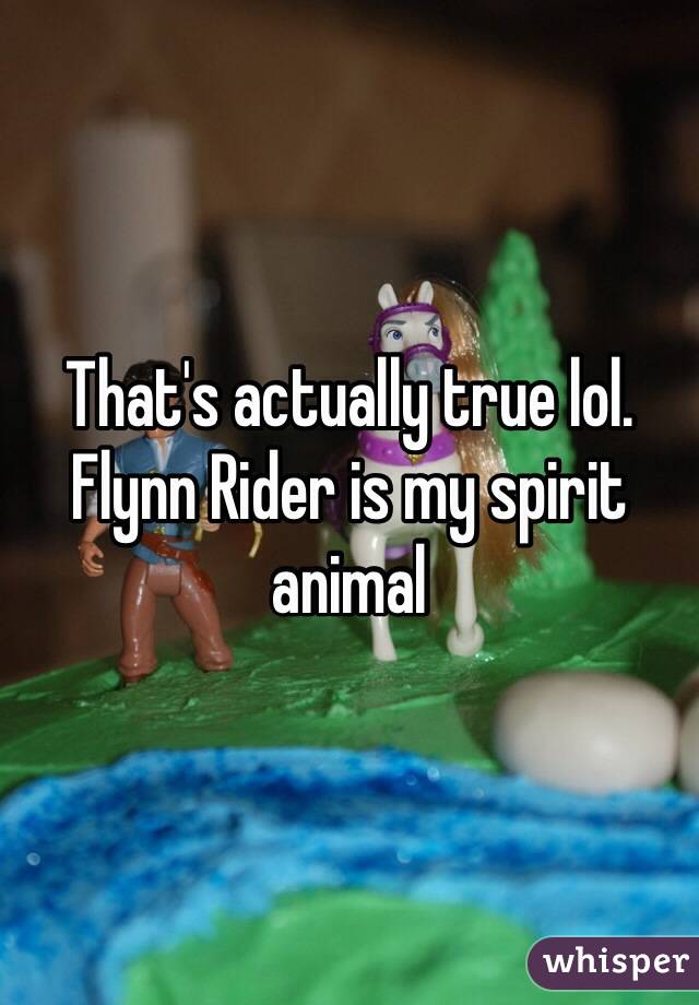 That's actually true lol. Flynn Rider is my spirit animal 