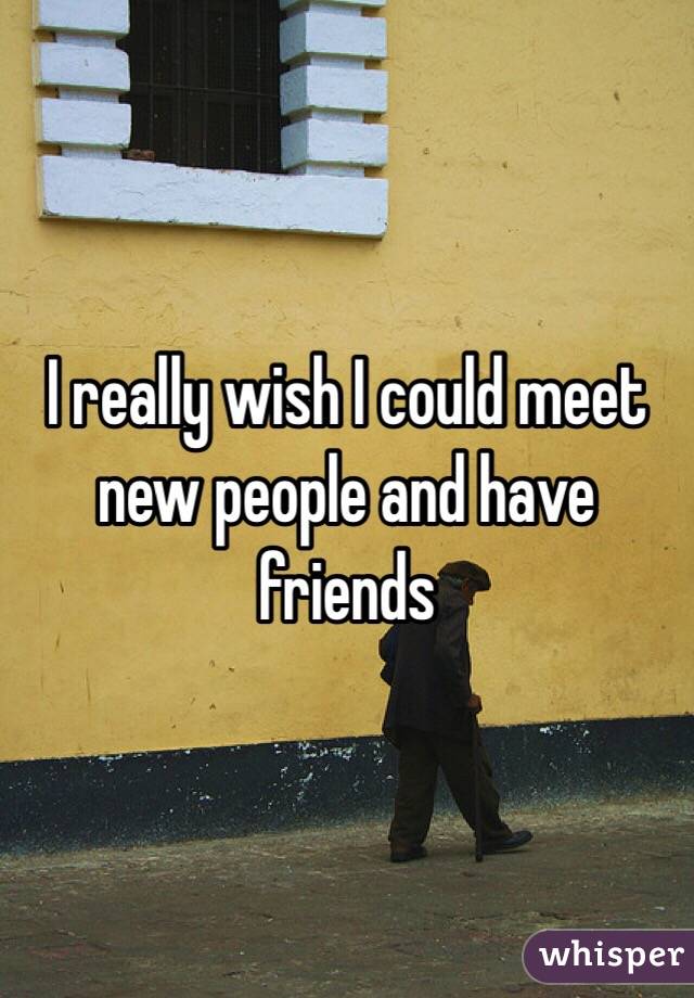 I really wish I could meet new people and have friends