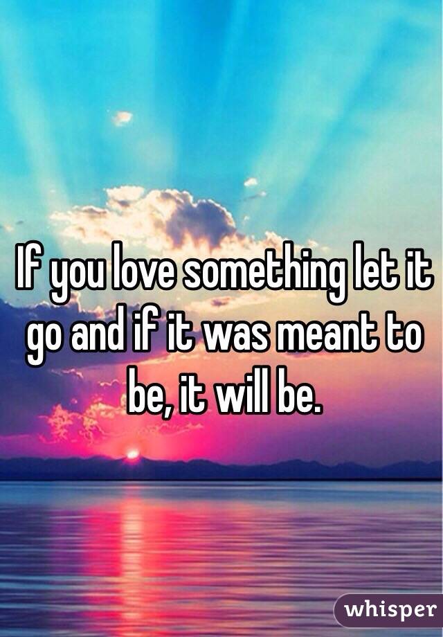 If you love something let it go and if it was meant to be, it will be.