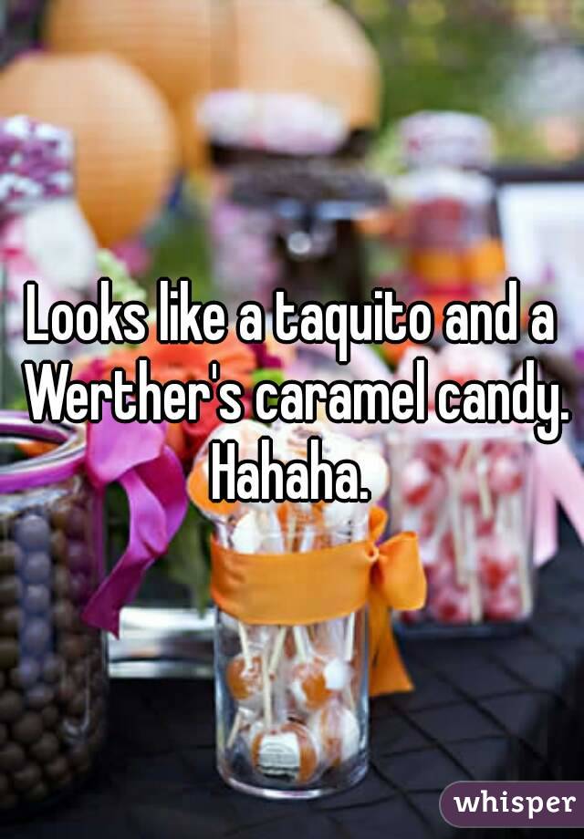 Looks like a taquito and a Werther's caramel candy. Hahaha. 