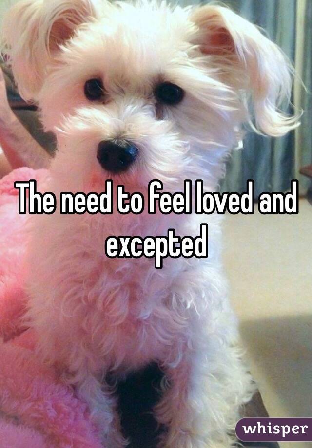 The need to feel loved and excepted 