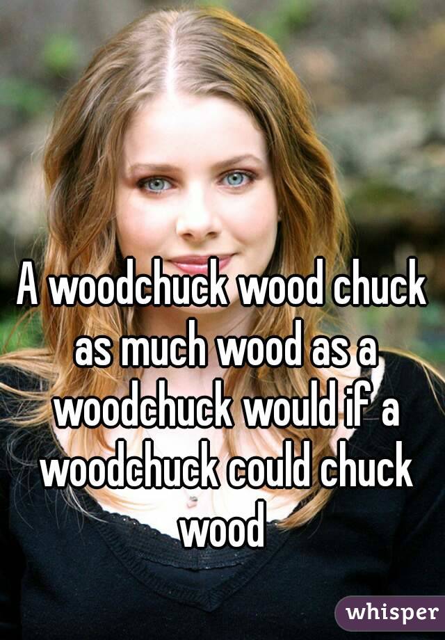 A woodchuck wood chuck as much wood as a woodchuck would if a woodchuck could chuck wood 