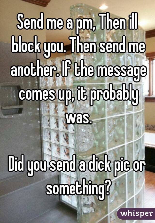 Send me a pm, Then ill block you. Then send me another. If the message comes up, it probably was.

Did you send a dick pic or something?