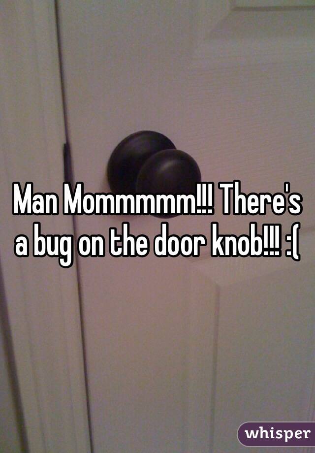 Man Mommmmm!!! There's a bug on the door knob!!! :(
