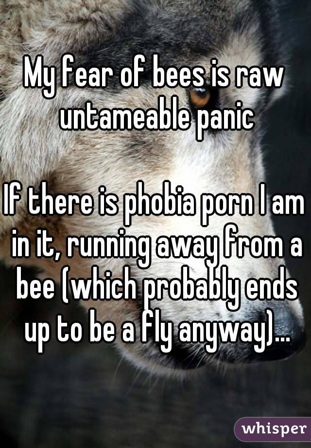 My fear of bees is raw untameable panic

If there is phobia porn I am in it, running away from a bee (which probably ends up to be a fly anyway)...