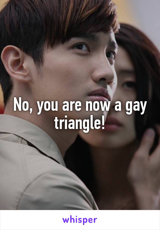 No, you are now a gay triangle!