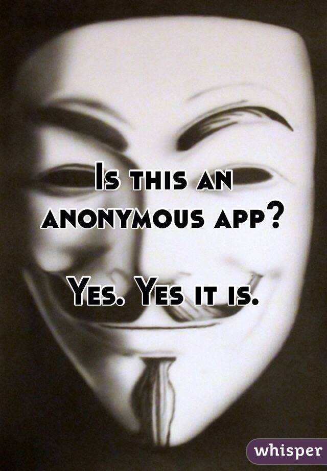 Is this an anonymous app?

Yes. Yes it is. 