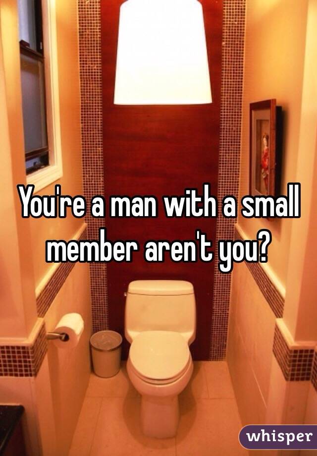 You're a man with a small member aren't you?