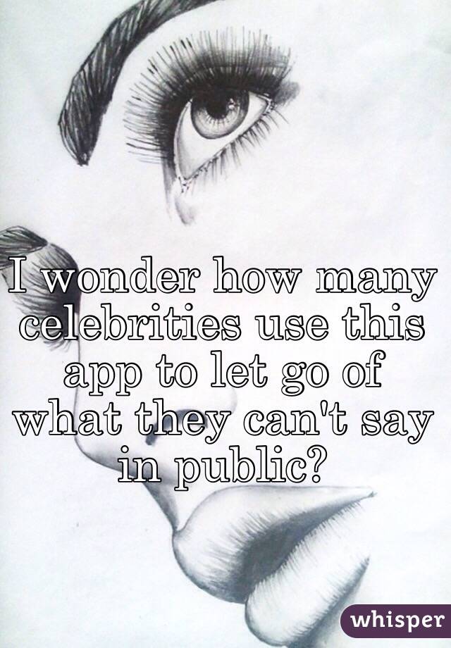 I wonder how many celebrities use this app to let go of what they can't say in public?
