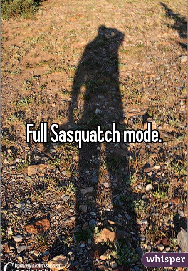 Full Sasquatch mode. 
