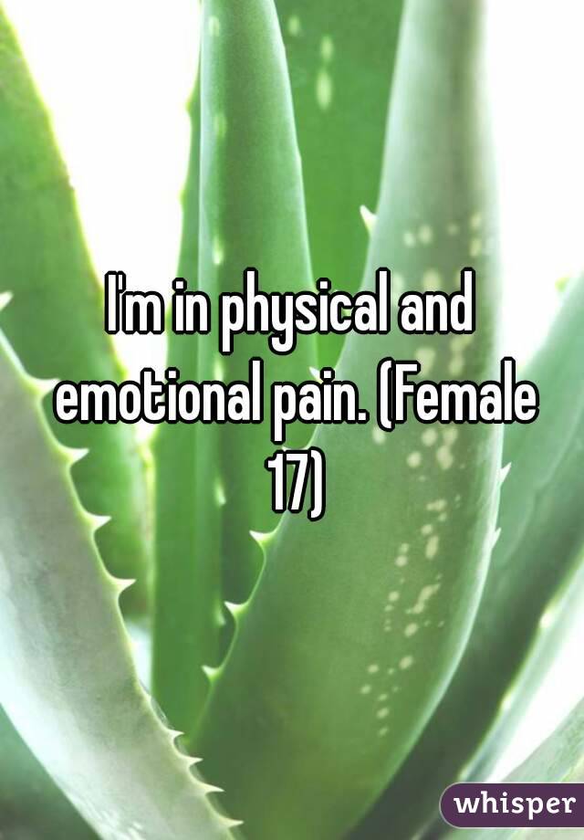 I'm in physical and emotional pain. (Female 17)