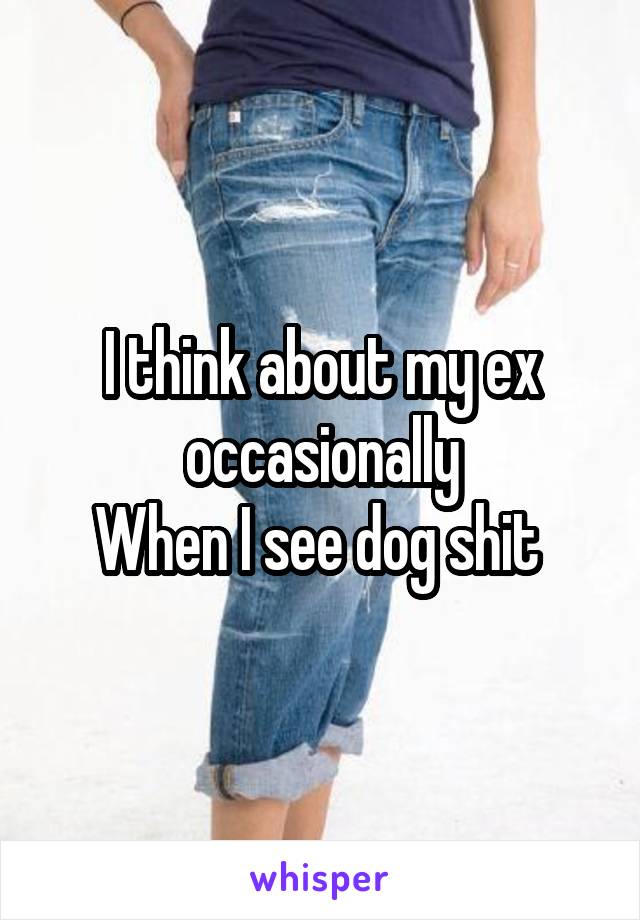 I think about my ex occasionally
When I see dog shit 