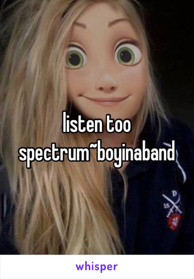 listen too
 spectrum~boyinaband