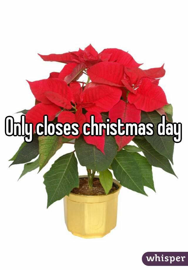 Only closes christmas day