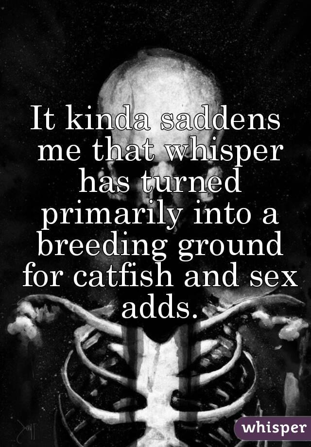 It kinda saddens me that whisper has turned primarily into a breeding ground for catfish and sex adds.