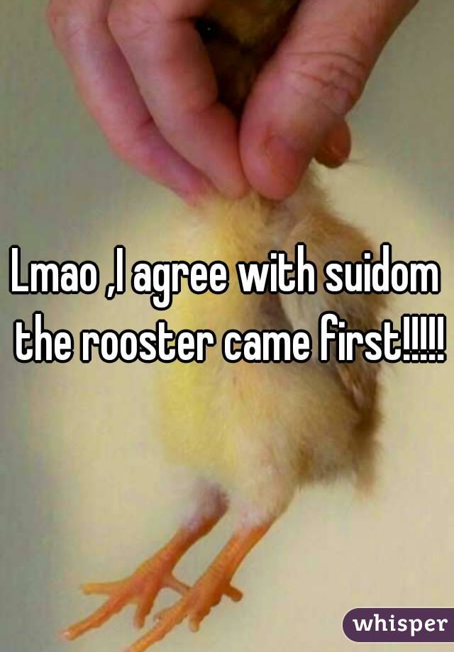 Lmao ,I agree with suidom the rooster came first!!!!!