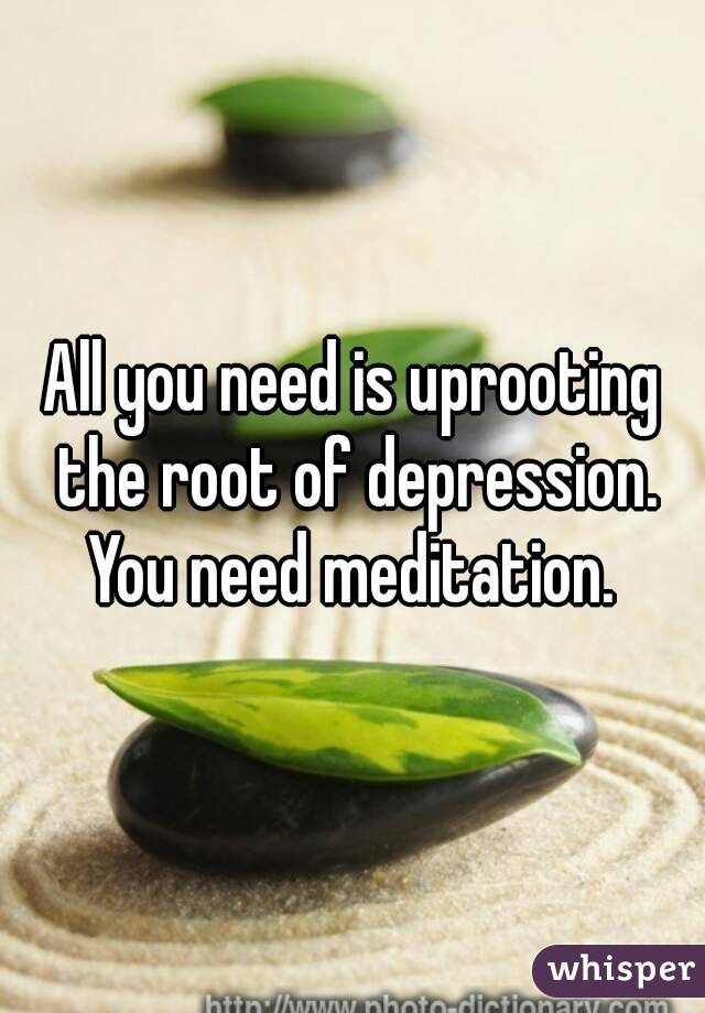 All you need is uprooting the root of depression.
You need meditation.