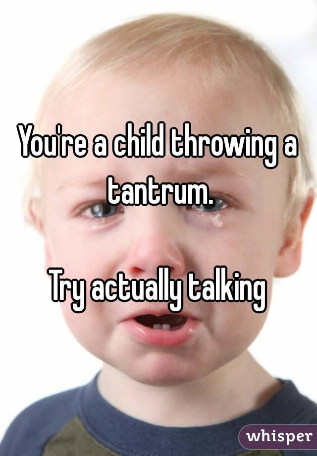 You're a child throwing a tantrum.

Try actually talking