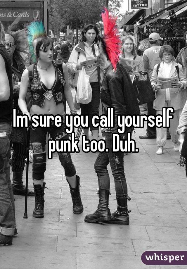 Im sure you call yourself punk too. Duh.