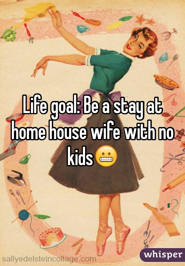 Life goal: Be a stay at home house wife with no kids😬