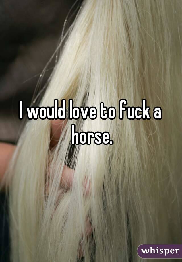 I would love to fuck a horse.