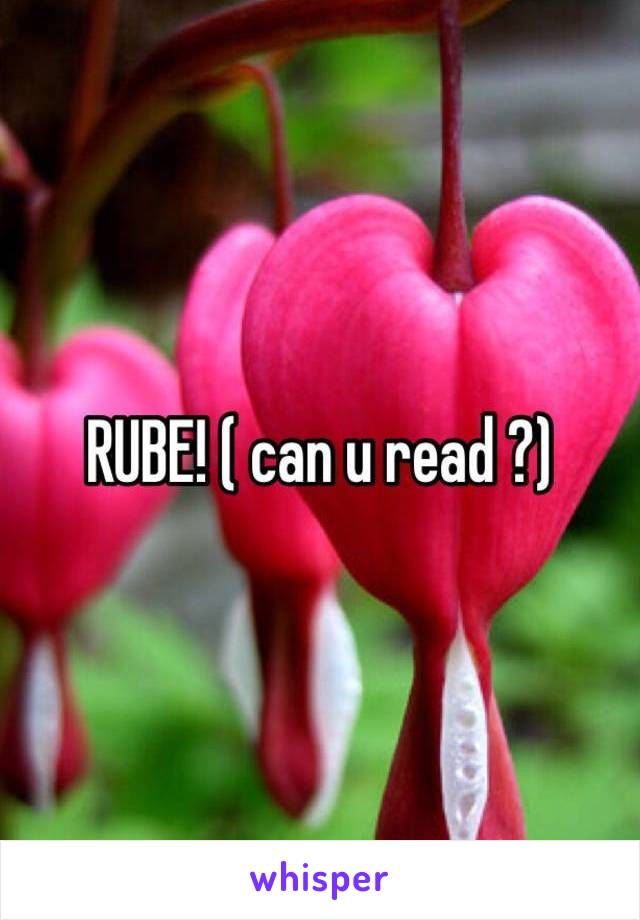 RUBE! ( can u read ?)