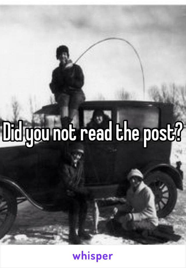 Did you not read the post?