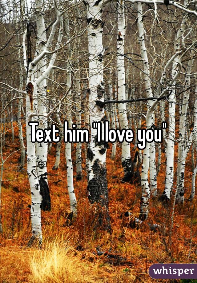 Text him "I love you"