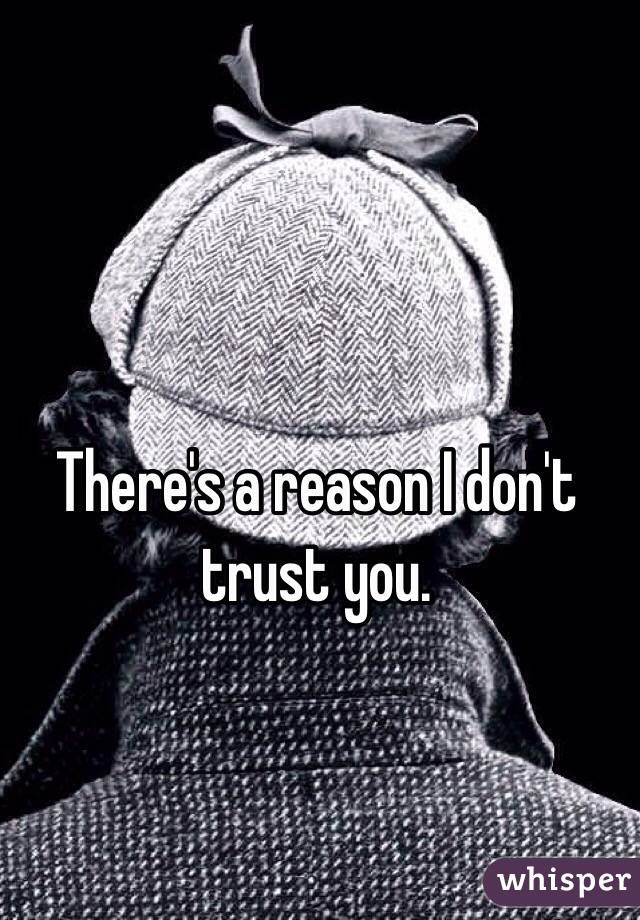 There's a reason I don't trust you.