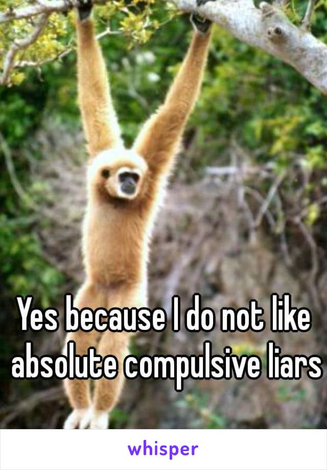 Yes because I do not like absolute compulsive liars