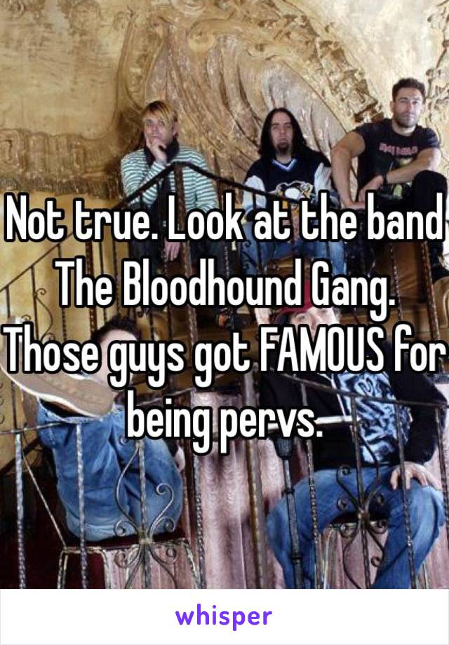 Not true. Look at the band The Bloodhound Gang. Those guys got FAMOUS for being pervs. 