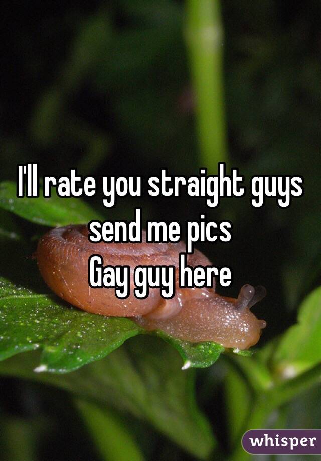 I'll rate you straight guys send me pics
Gay guy here 
