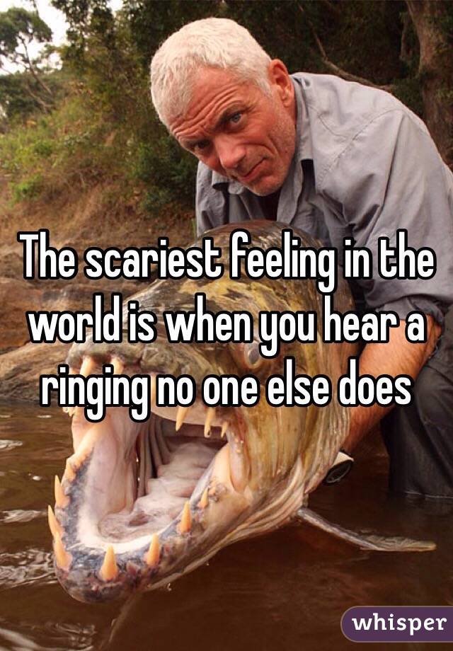 The scariest feeling in the world is when you hear a ringing no one else does 